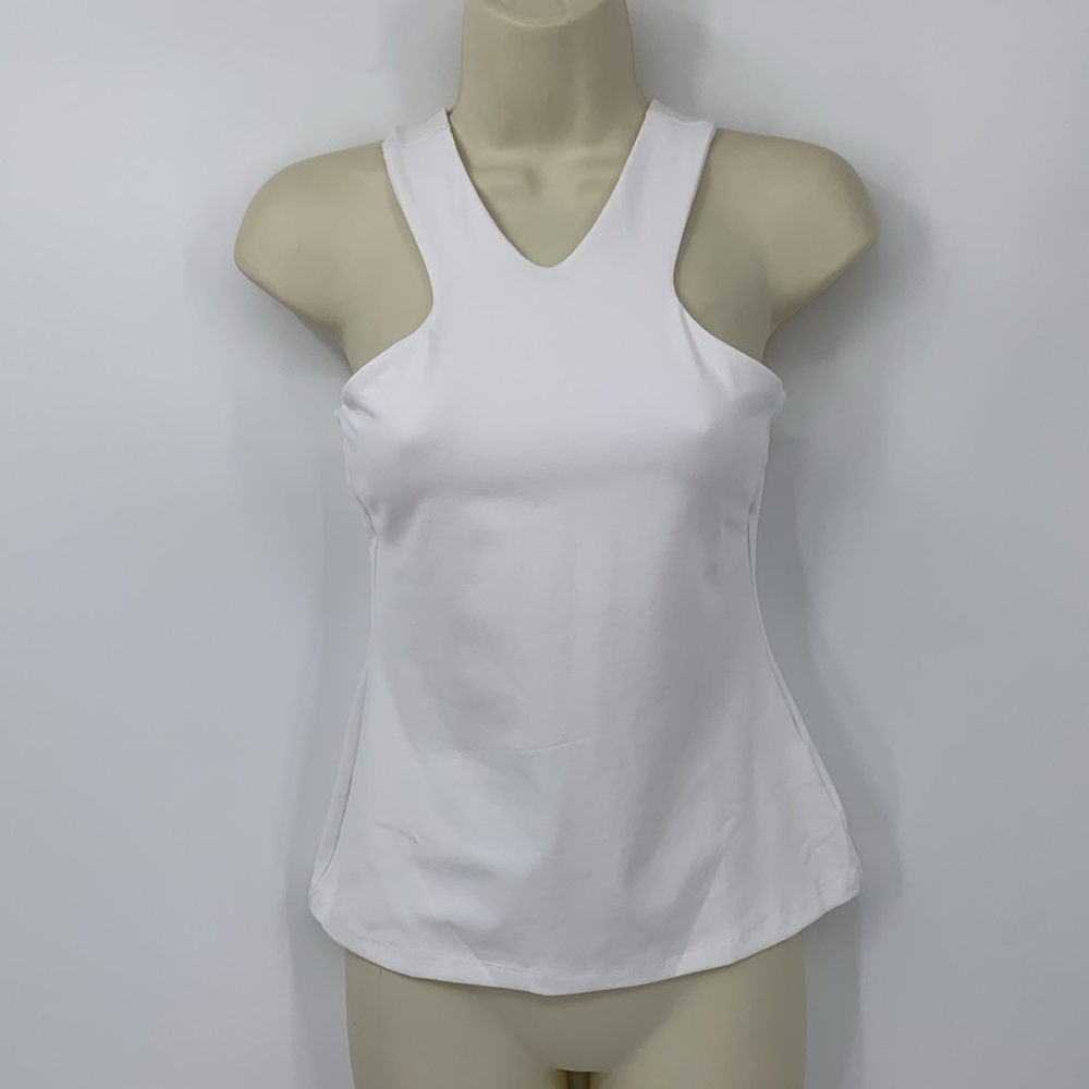 Susana Monaco racerback tank shirt top jersey knit stretch sugar white new XS
